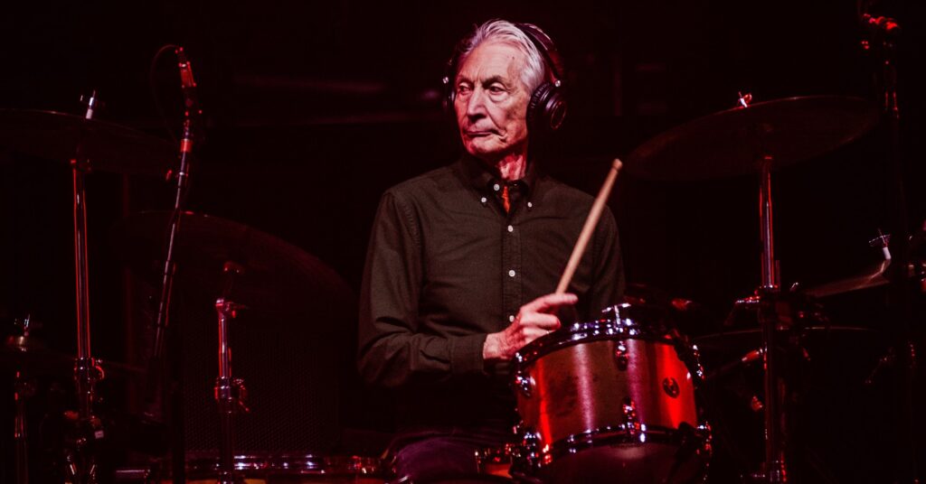 O baterista Charlie Watts, durante show dos Rolling Stones em 2017