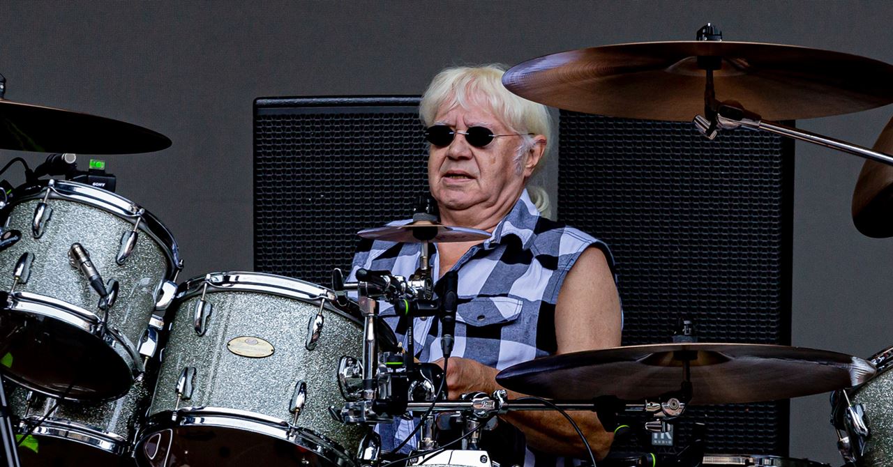 O baterista Ian Paice, durante show do Deep Purple no Monsters of Rock Brasil 2023