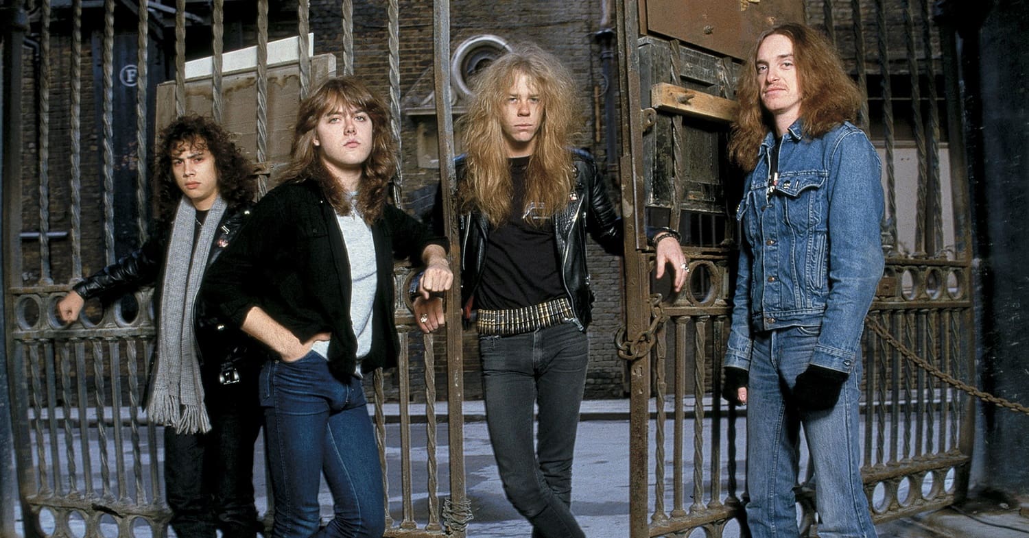 O Metallica em 1984: Kirk Hammett, Lars Ulrich, James Hetfield e Cliff Burton