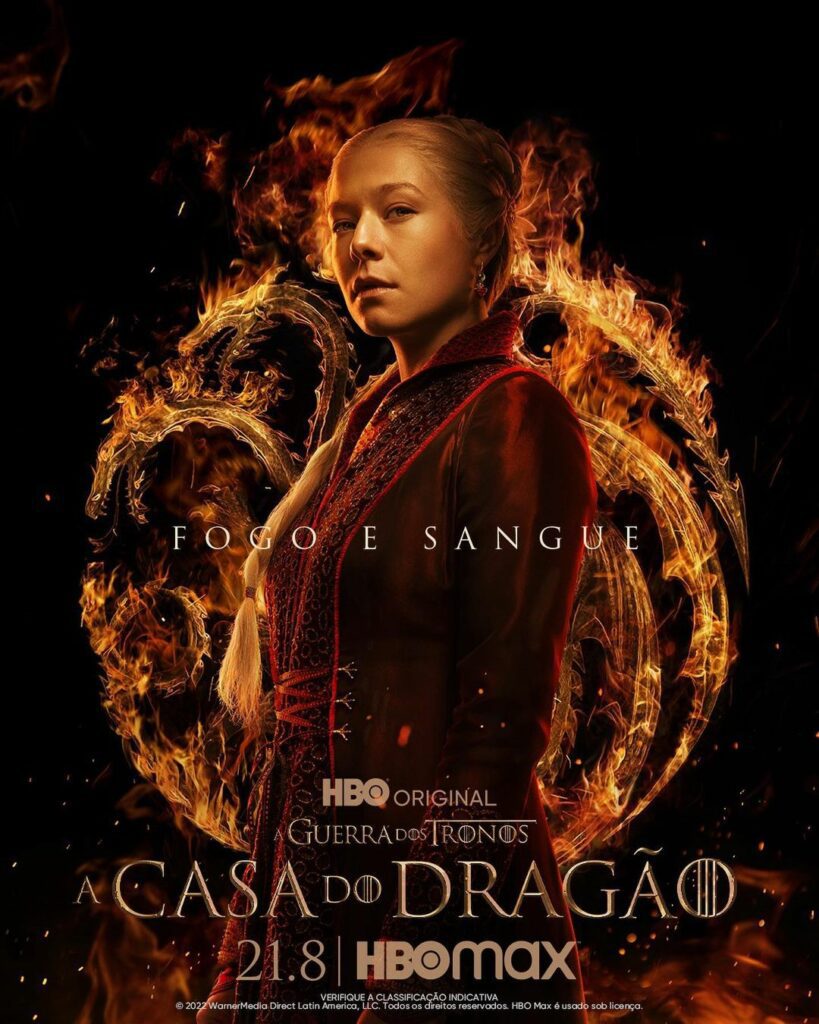 Rhaenyra Targaryen (Emma D'Arcy), um dos personagens de A Casa do Dragão / House of the Dragon