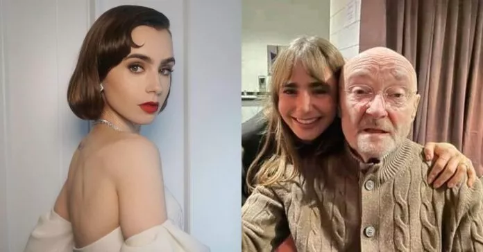 A atriz Lily Collins é filha do músico Phil Collins