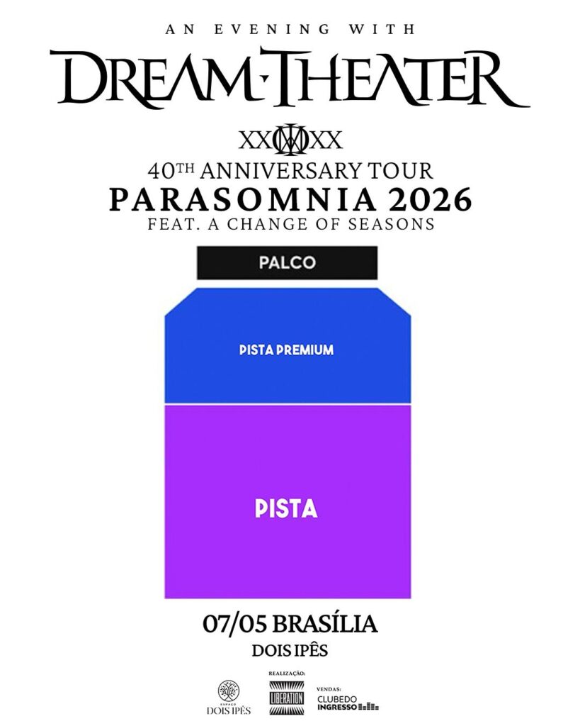 Mapa de setores de ingressos para show do Dream Theater em Brasília