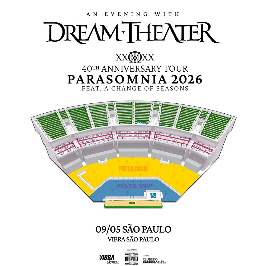 Mapa de setores de ingressos para show do Dream Theater em São Paulo