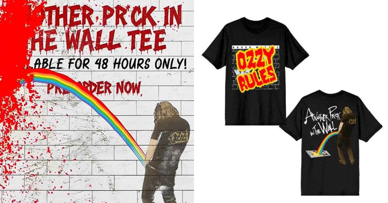 A camiseta lançada pela loja de Ozzy em provocação a Roger Waters